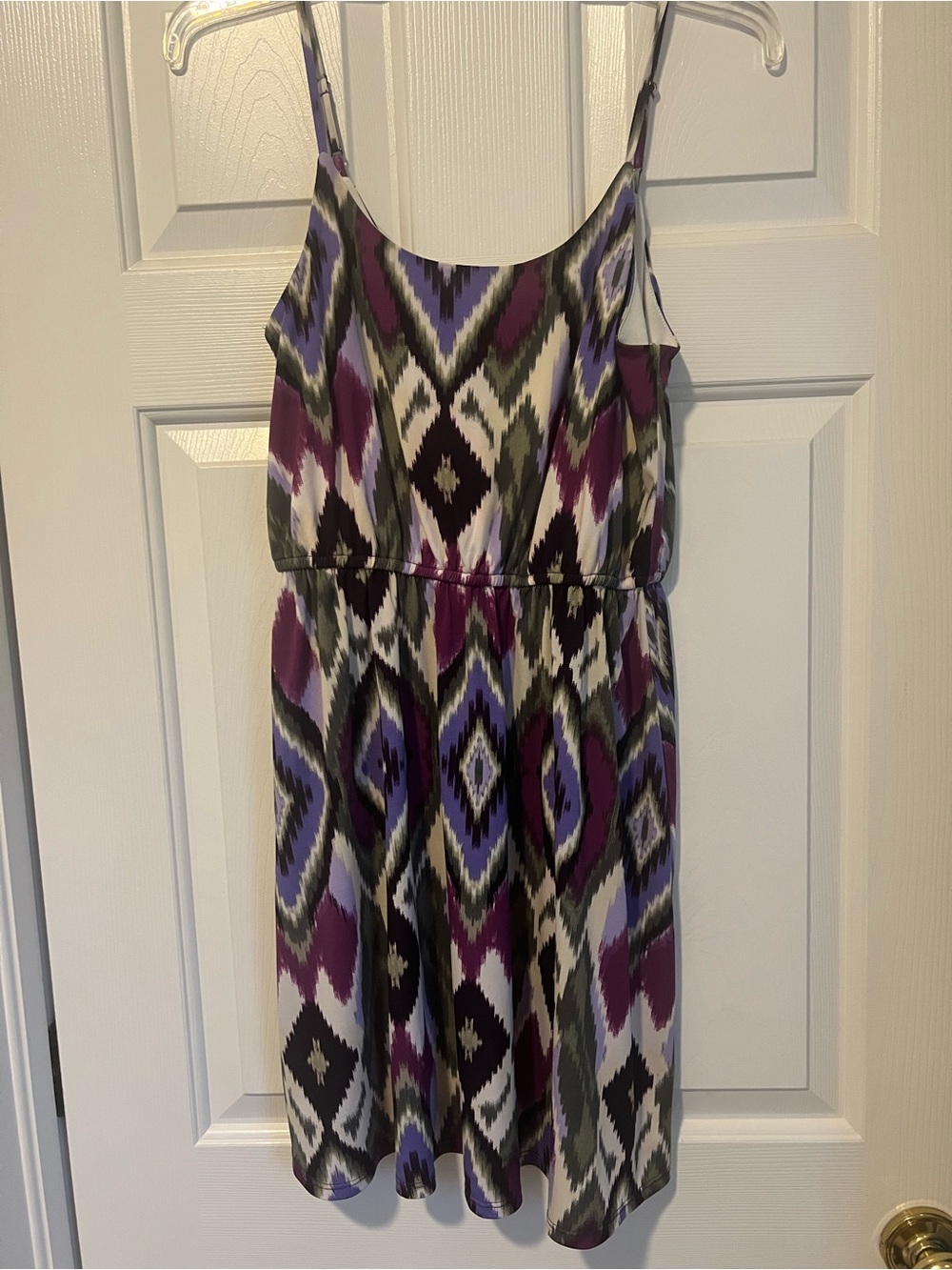 Forever 21 Purple Ikat Print Spaghetti Strap Mini Dress